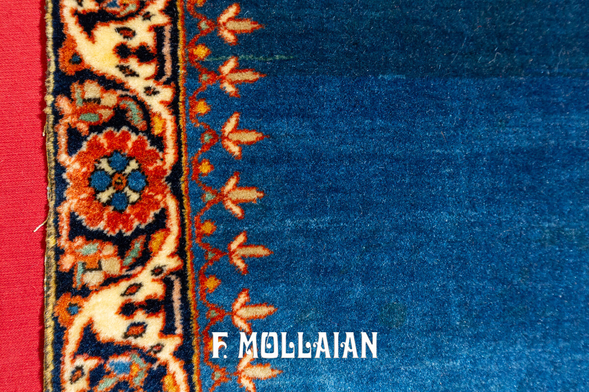 Saddle Cover Kashan Mohtasham Rug Sky Blue Color n°:605829